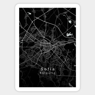 Sofia Bulgaria City Map dark Sticker